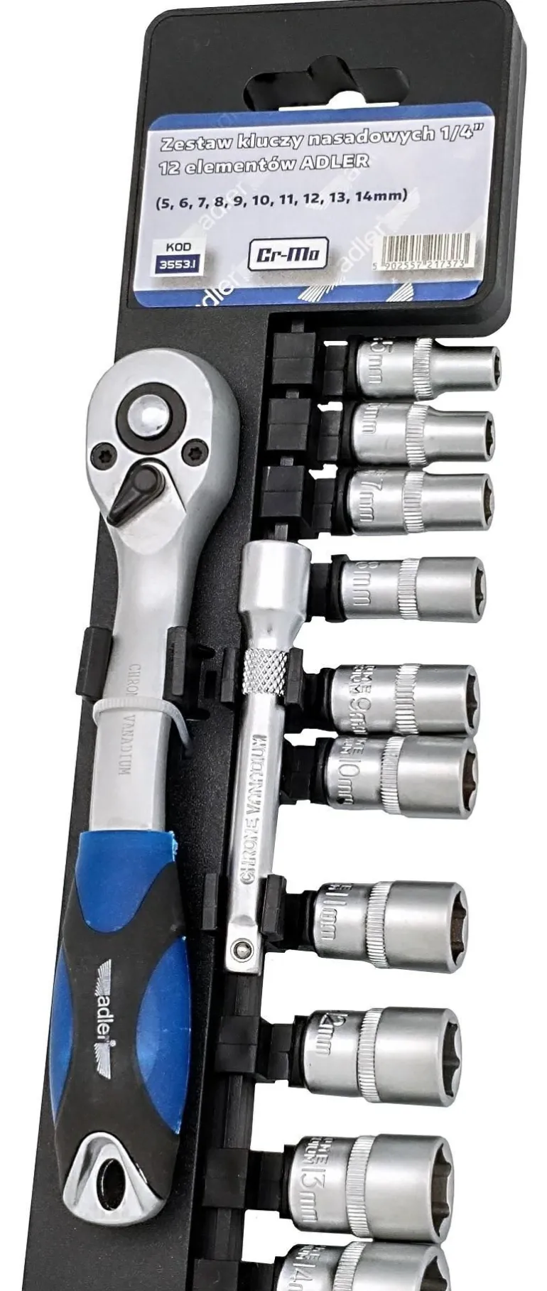 ADLER ZESTAW KLUCZY NASADOWYCH 1/4" 12 ELEMENTÓW