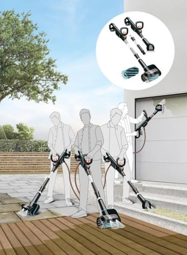 Akumulatorowa szczotka do tarasów GARDENA AquaBrush Universal 04/18V P4A - zestaw 14842-20