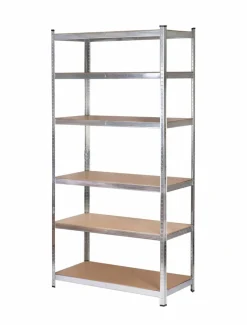 AW REGAŁ 6 PÓŁEK 225x90x50 NOŚNOŚĆ 300kg / 6.0mm - WCISKANY SZYBKI MONTAŻ