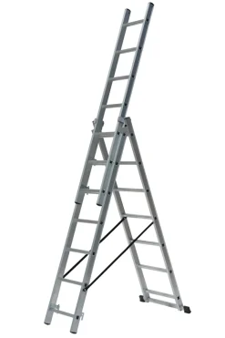 AWTOOLS DRABINA ALUMINIOWA 3x7 STOPNI 150KG ADAPATACJA NA SCHODY