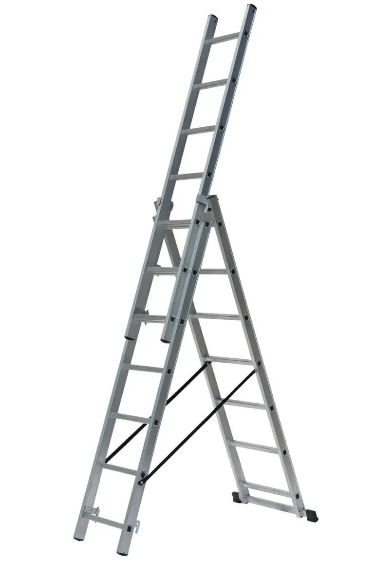 AWTOOLS DRABINA ALUMINIOWA 3x7 STOPNI 150KG ADAPATACJA NA SCHODY