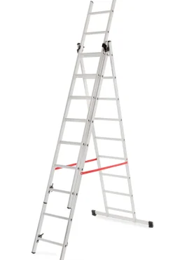 AWTOOLS DRABINA ALUMINIOWA BASIC 3x9 STOPNI 150KG