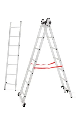 AWTOOLS DRABINA ALUMINIOWA BASIC 3x6 STOPNI 150KG