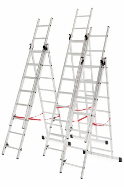 AWTOOLS DRABINA ALUMINIOWA BASIC 3x10 STOPNI 150KG