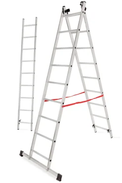 AWTOOLS DRABINA ALUMINIOWA BASIC 3x10 STOPNI 150KG