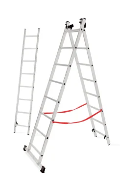 AWTOOLS DRABINA ALUMINIOWA BASIC 3x8 STOPNI 150KG