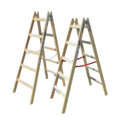 AWTOOLS DRABINA DREWNIANA 2x 4 STOPNI 150KG