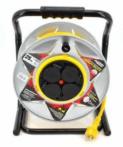 AWTOOLS PRZEDŁUŻACZ BĘBEN METALOWY ŻÓŁTY HEAVY DUTY 30m 3x1,5 mm 16A / 3680W / IP44 NEOPREN