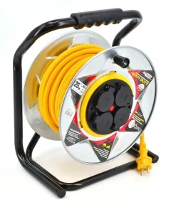 AWTOOLS PRZEDŁUŻACZ BĘBEN METALOWY ŻÓŁTY HEAVY DUTY 30m 3x2,5 mm 16A / 3680W / IP44 NEOPREN