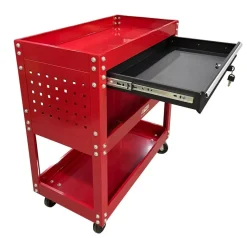 AWTOOLS WÓZEK WARSZTATOWY METALOWY 3 POZIOMY Z SZUFLADĄ