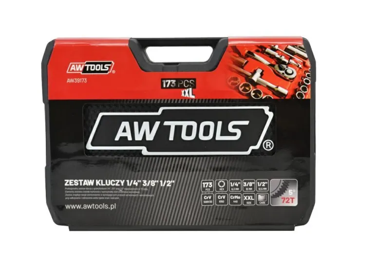AWTOOLS ZESTAW KLUCZY 173el 1/2"/3/8"/1/4"