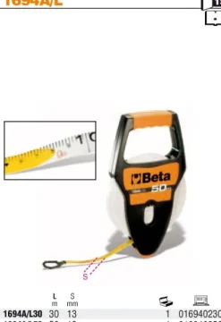 BETA TAŚMA MIERNICZA Z WŁÓKNA SZKLANEGO Z UCHWYTEM 30m