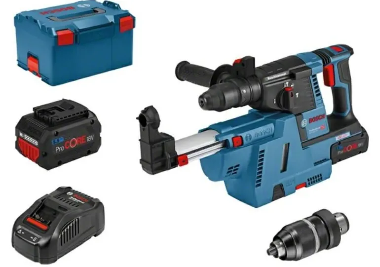BOSCH MŁOTOWIERTARKA Z OPCJĄ KUCIA 18V 2x5,5 Ah PROCORE GBH 18V-26 F