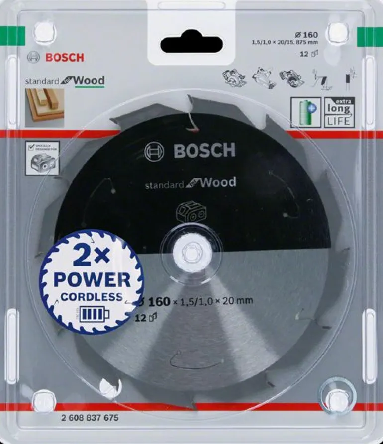 BOSCH PIŁA STANDARD WOOD ACCU 160x20x12z