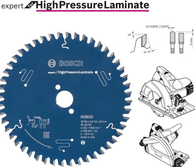BOSCH PIŁA TARCZOWA HIGH PRESSURE LAMINATE EXPERT 190x30mm 56-ZĘBÓW