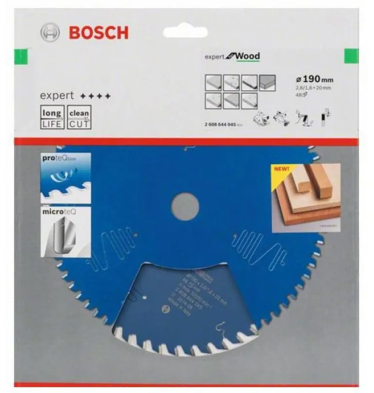 BOSCH PIŁA TARCZOWA WOOD EXPERT 190x20mm 48-ZĘBÓW