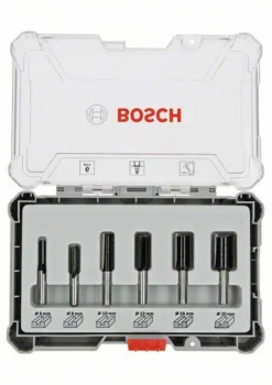 BOSCH ZESTAW FREZÓW PROSTYCH 6szt. UCHWYT 8mm