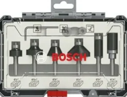 BOSCH ZESTAW FREZÓW PROSTYCH 6szt. UCHWYT 1/4 TRIM & ENDING