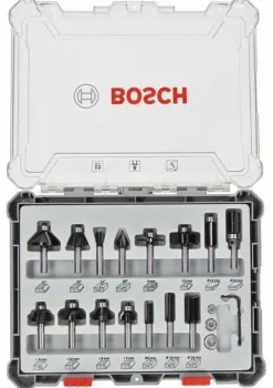BOSCH ZESTAW FREZÓW 15szt. UCHWYT 6mm