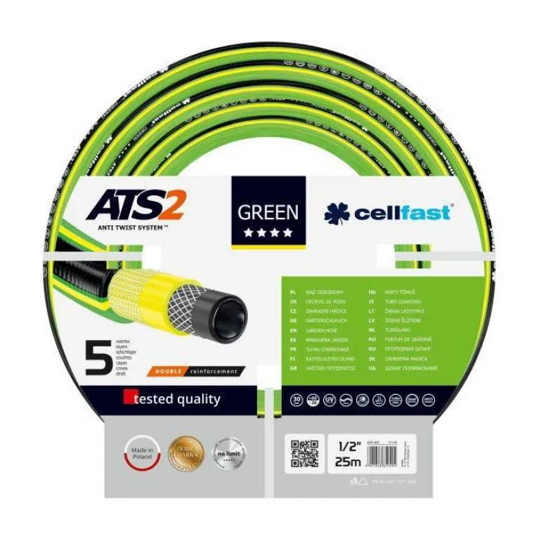 CELLFAST WĄŻ OGRODOWY GREEN ATS2 ROZMIAR: 5/8" DŁUGOŚĆ: 25m