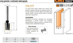 CMT FREZ PROSTY WIERCĄCY HM D=16 I=40 L=90 S=8