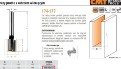 CMT FREZ PROSTY WIERCĄCY HM D=12 I=40 L=90 S=8