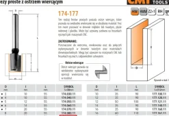 CMT FREZ PROSTY Z OSTRZEM WIERCĄCYM HM D=8 I=30 L=70 S=8
