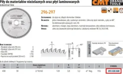 CMT PIŁA HW D=400 F=30 Z=120 K=3,8/3,2 DO MATERIAŁÓW NIEŻELAZNYCH, PCV, PŁYT LAMINOWANYCH