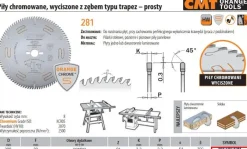 CMT PIŁA Z ZĘBEM TRAPEZOWYM HM D=300 F=30 Z=96 K=3,2/2,2 CHROMOWANA COMBI3
