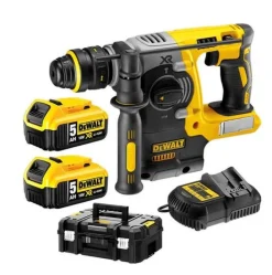 DEWALT MŁOT WIERCĄCO-KUJĄCY SDS-PLUS 18V 2,1J 2 x 5,0Ah XR LI-ION BEZSZCZOTKOWA + UCHWYT DCH274P2T