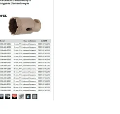 DREL KORONA M14 Z NASYPEM DIAMENTOWYM LUTOWANYM 51mm