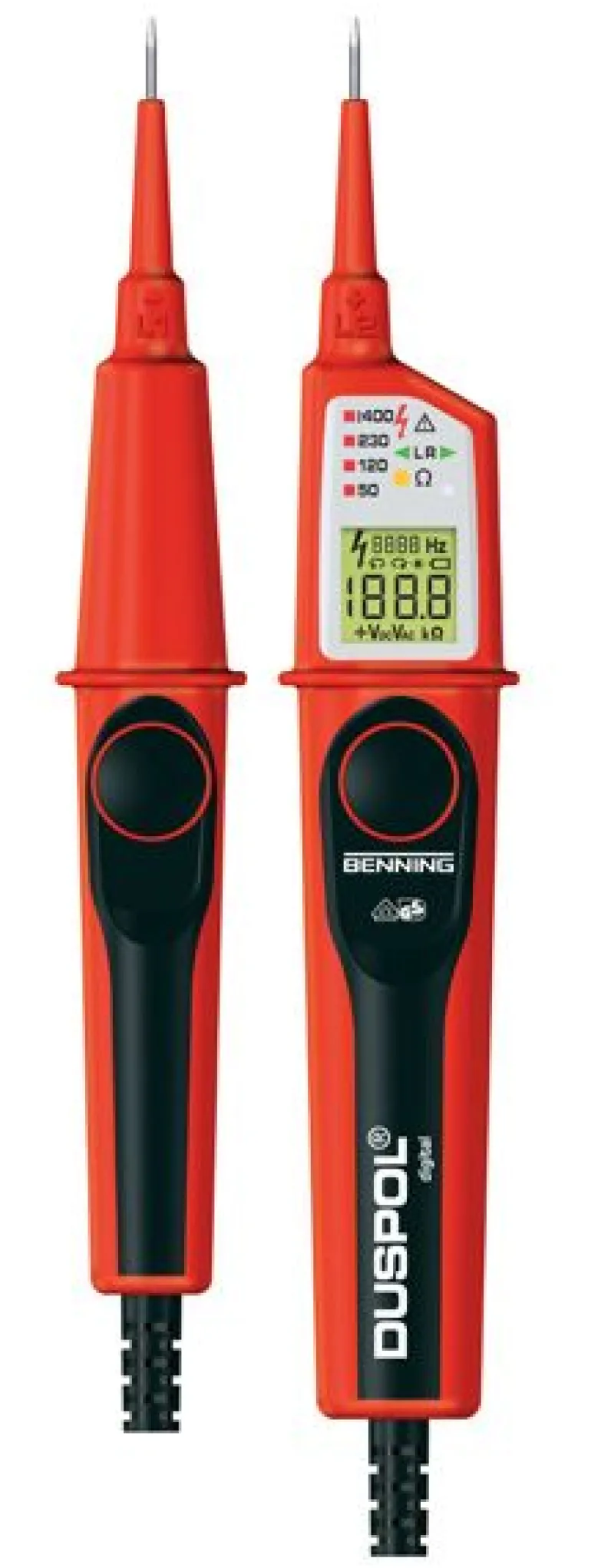 Duspol Digital dwubiegunowy wskaźnik napięcia LCD 12-1000V AC 12-1200V DC CAT IV 600V CAT III 1000V IP65