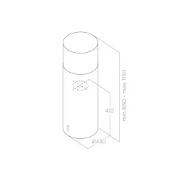 Elica TUBE PRO ISLAND WH MAT/A/43