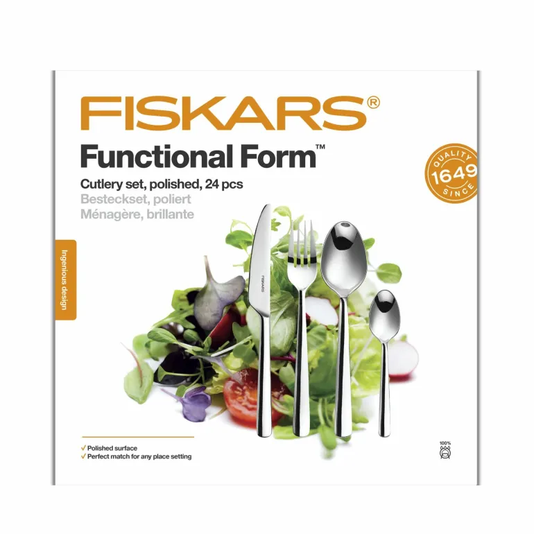 FISKARS ZESTAW SZTUĆCÓW 24szt. BŁYSZCZĄCE FF