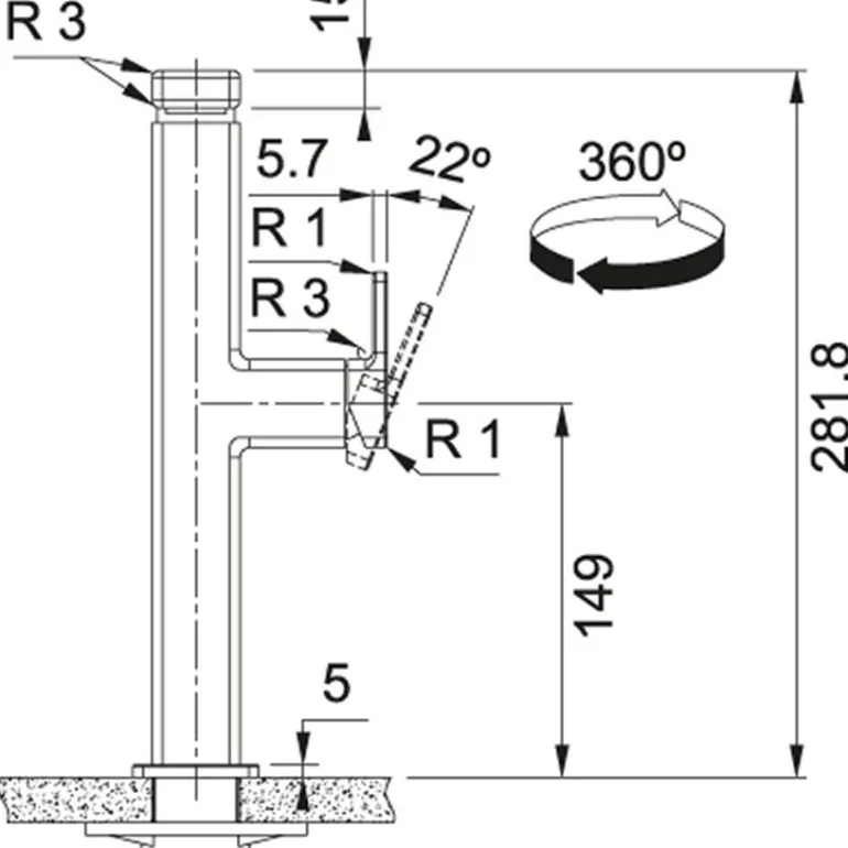 FRANKE CENTINOX SWIVEL 115.0547.854 STAL SZLACHETNA