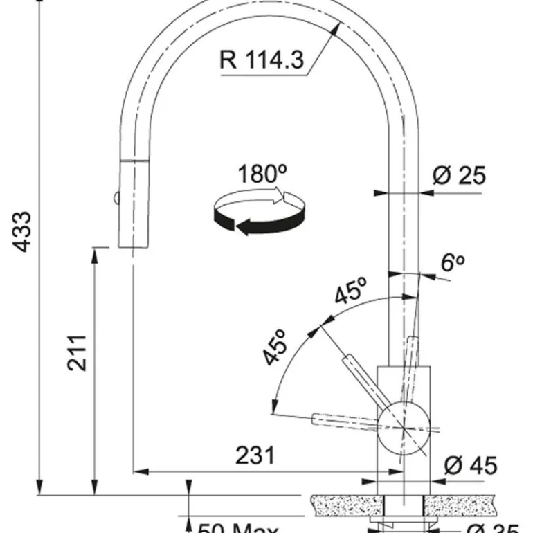 Franke Eos Neo Pull-Out Czarna Stal Szlachetna 115.0613.671