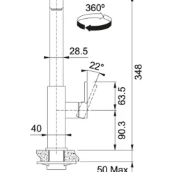 FRANKE MYTHOS PULL-OUT  CZARNA STAL SZLACHETNA 115.0550.442