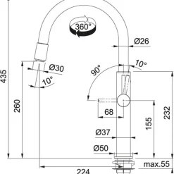 FRANKE STUDIO PESCARA UP&DOWN CZARNY MAT 115.0545.135