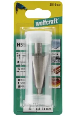 Frez do otworów 8 - 31 mm Wolfcraft - HSS, trzpień 10 mm