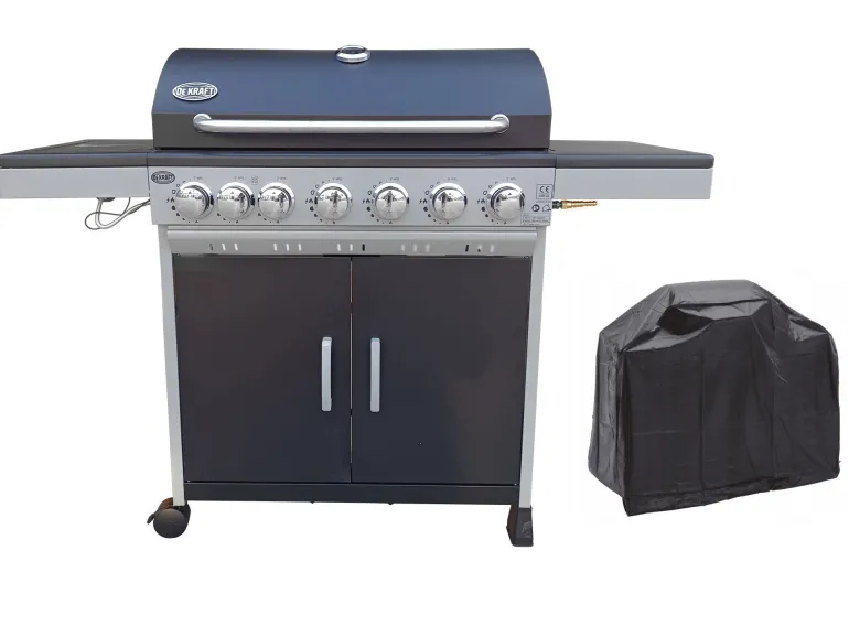 GRILL GAZOWY DEKRAFT ( NEVADA XXL 6+1 ) (12,6 +2,5 kW) ruszt żeliwny + pokrowiec