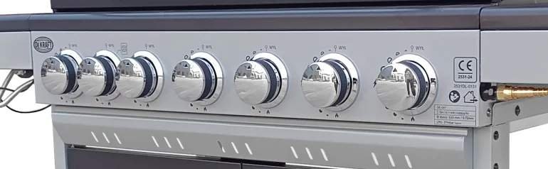 GRILL GAZOWY DEKRAFT ( NEVADA XXL 6+1 ) (12,6 +2,5 kW) ruszt żeliwny + pokrowiec