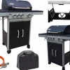 GRILL GAZOWY DEKRAFT DE-G31 3+1 PALNIKI RUSZT ŻELIWNY + POKROWIEC
