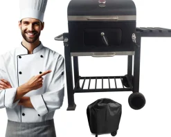 GRILL WĘGLOWY ANGULAR DEKRAFT Z POKROWCEM RUSZT ŻELIWNY