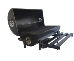 Grill Węglowy Beczka Ruszt Żeliwny 70x35cm + pokrowiec