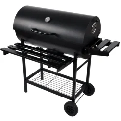 Grill Węglowy Beczka Ruszt Żeliwny 70x35cm + pokrowiec