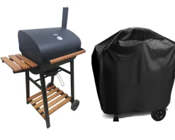 GRILL WĘGLOWY DEKRAFT BECZKA Z RUSZTEM ŻELIWNYM, DREWNO,KOMIN