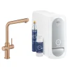 GROHE BLUE HOME ZESTAW START. Z BATERIĄ FILTRUJĄCĄ WODĘ I JEDNOSTK.CHŁODZĄCĄ - BRUSHED WARM SUNSET.  31454DL1