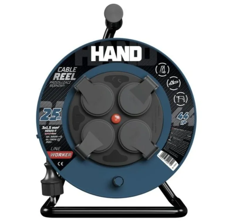 HAND PRZEDŁUŻACZ BĘBEN 30m 3x1,5mm 16A / 3680W / IP44