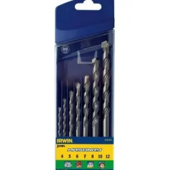 IRWIN WIERTŁO DO BETONU MASONRY KPL.7cz. 4, 5, 6, 7, 8, 10, 12 mm