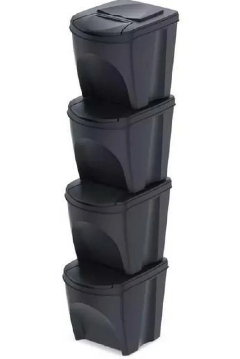 KEDEN KOSZ NA ŚMIECI SET4 - ANTRACYT ECO WOOD